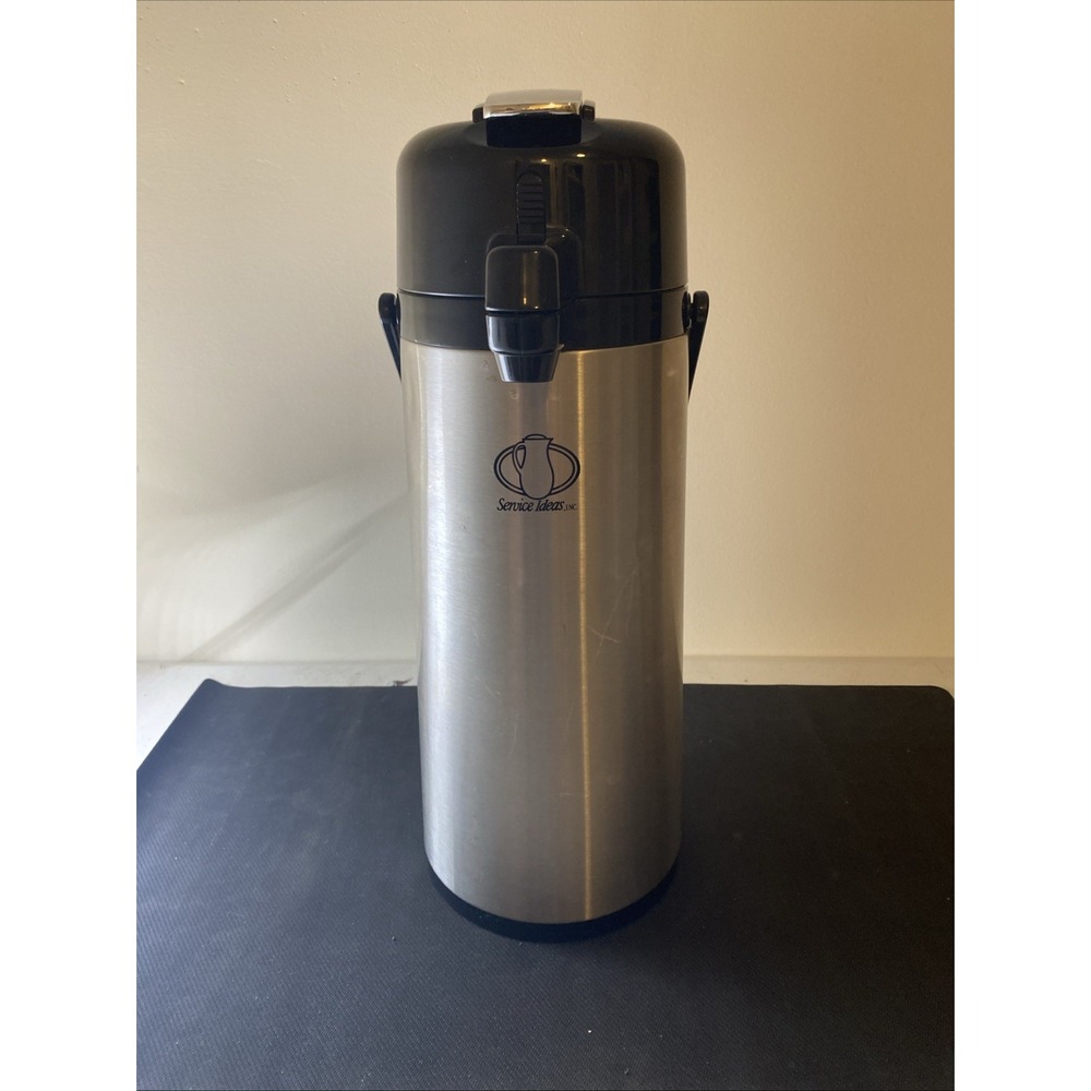 Service Ideas Stainless Steel Coffee Dispenser 2.2L Lever Airpot Rotating Base
